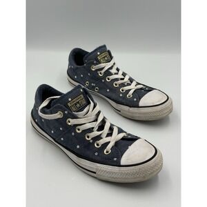 Converse Chuck Taylor All Star Low Top Blue Polka Dot Sneakers Womens 9 Denim